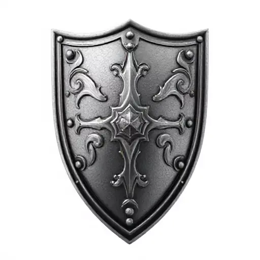 Ancient Iron Shield Low-poly 3D model
