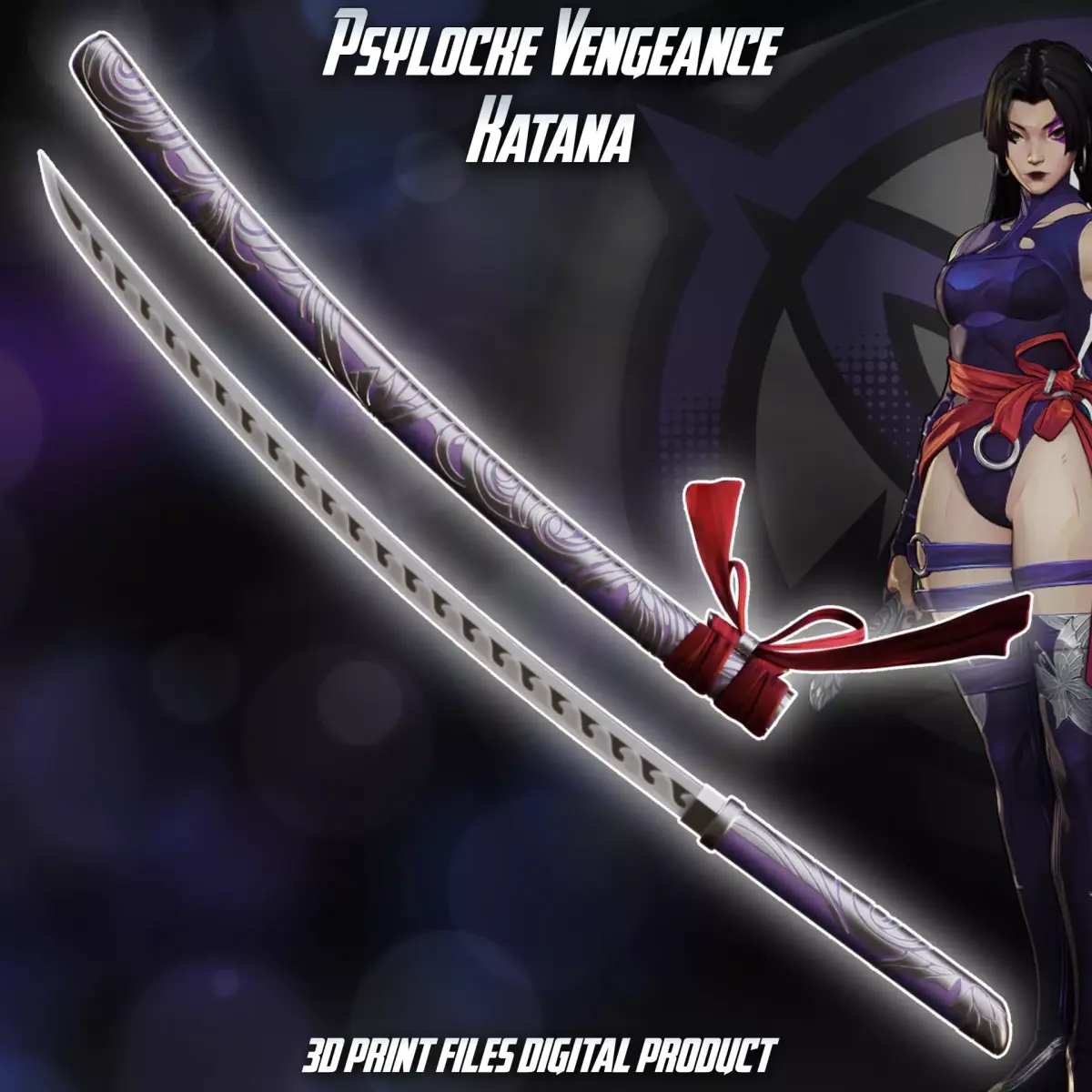 Si Fi Psylocke Vengeance Cosplay Katana Sword Marvel Rivals 3D print model purchase
