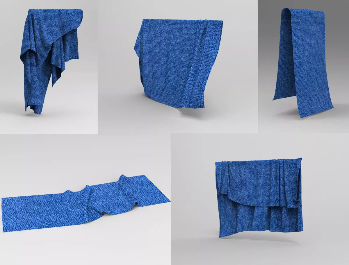 Set 5 in 1 Cloth 5 Low-poly 3D model