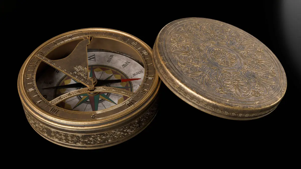 old copper compasspbr 3D model