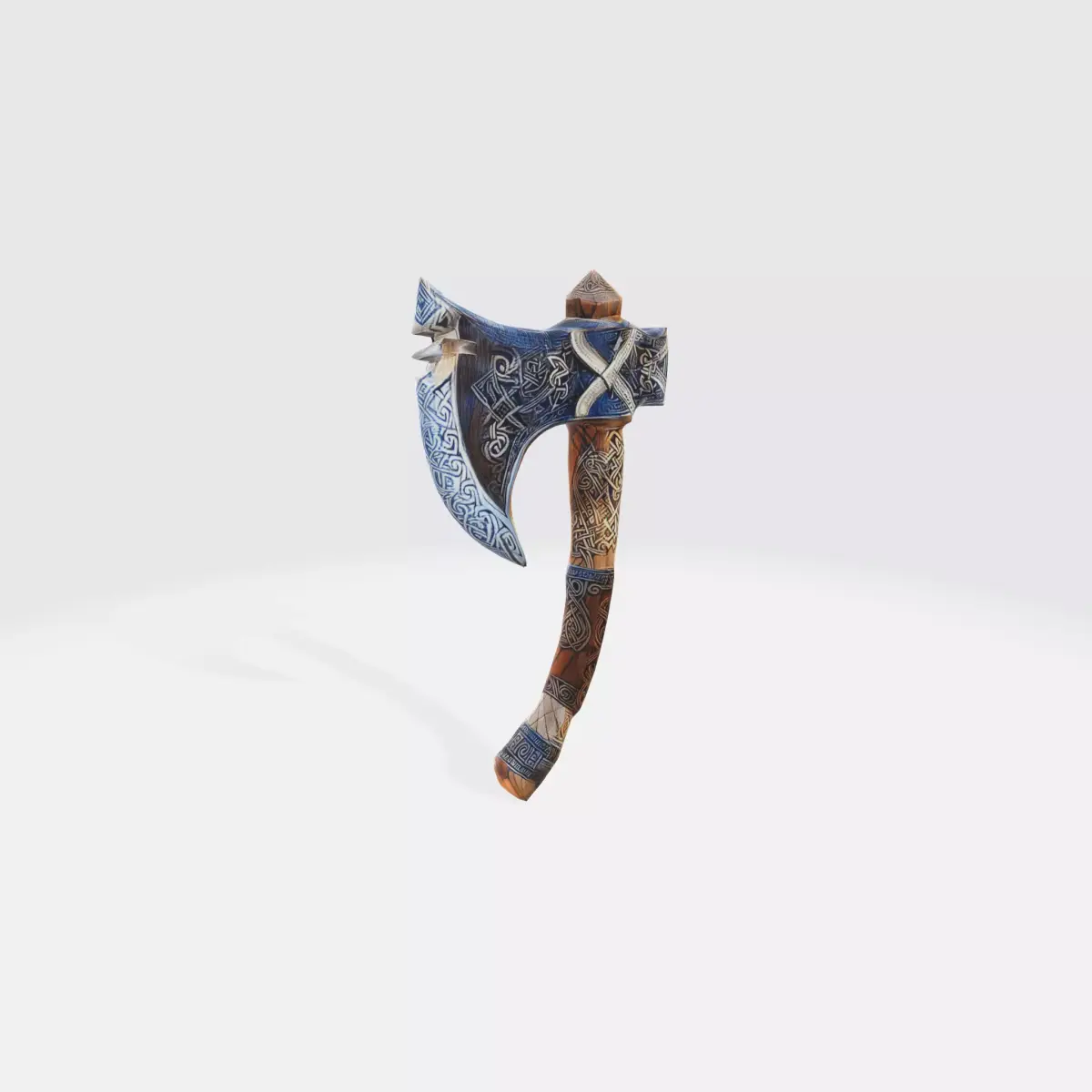 A viking axe with nordic markings on the hilt 3D model
