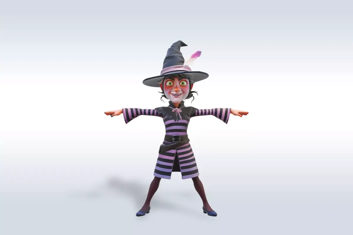 Adorable Witch Halloween Character 3D Model 3D model get