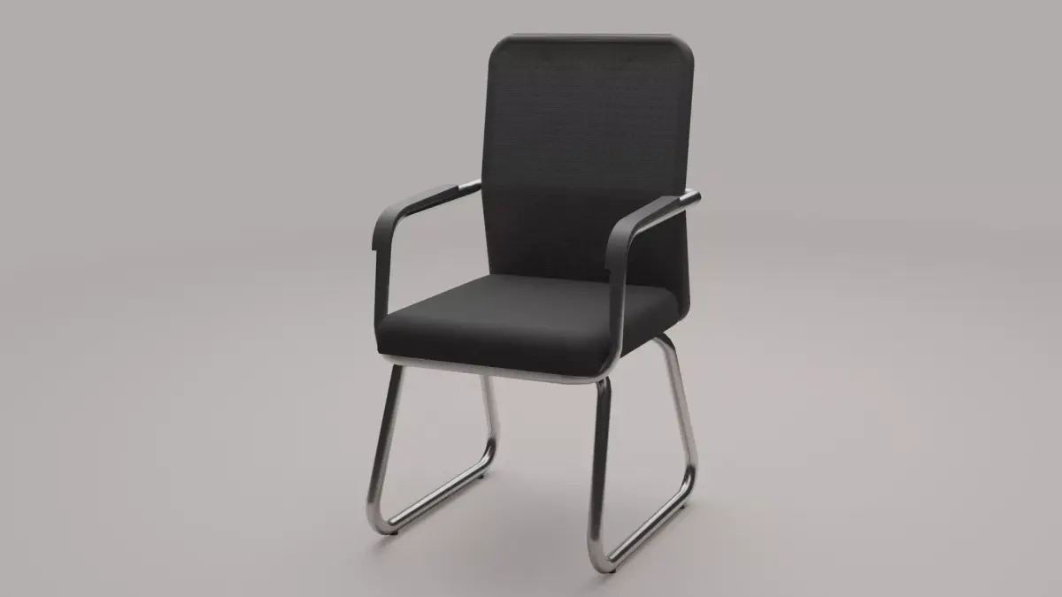 Black Office Chair Reception Chair Modern Office Furniture Free 3D model