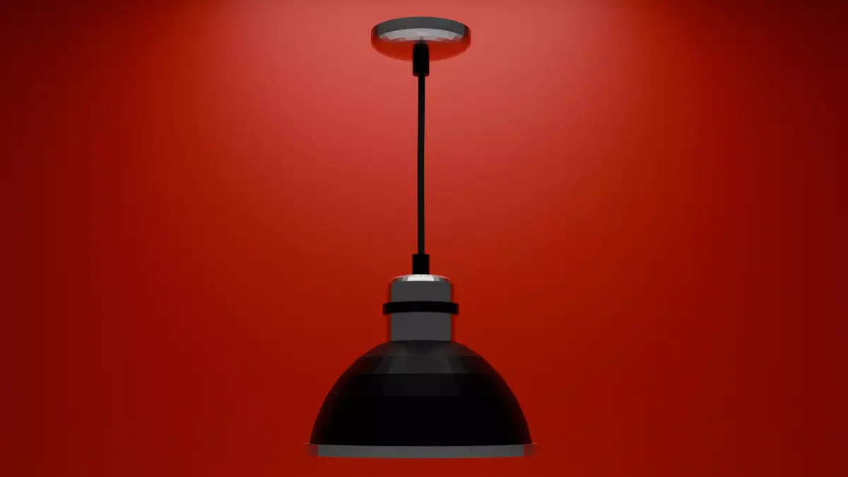 Hanging Lamp 3D Model  Blender  FBX  OBJ Game Ready Free low-poly 3D model