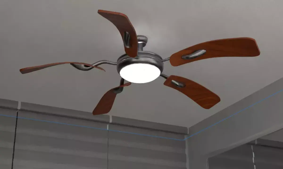 fan whit lamp Free 3D model