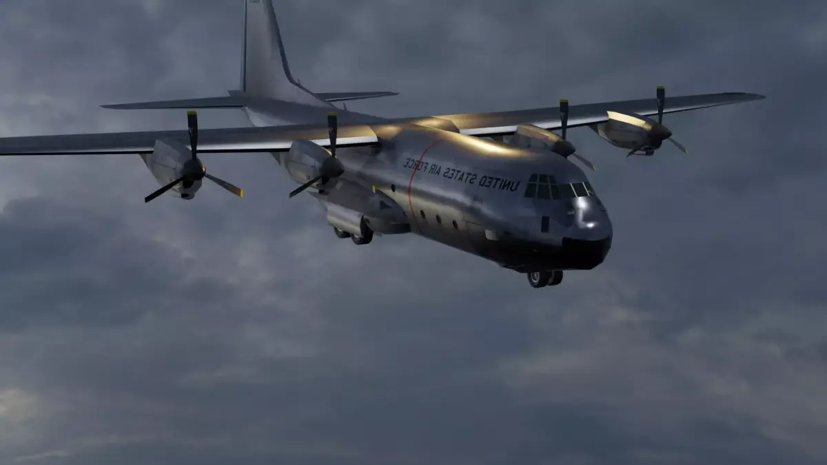 YC-130 Hercules Prototype 1950s Stylized Low-Poly Plane Low-poly 3D model