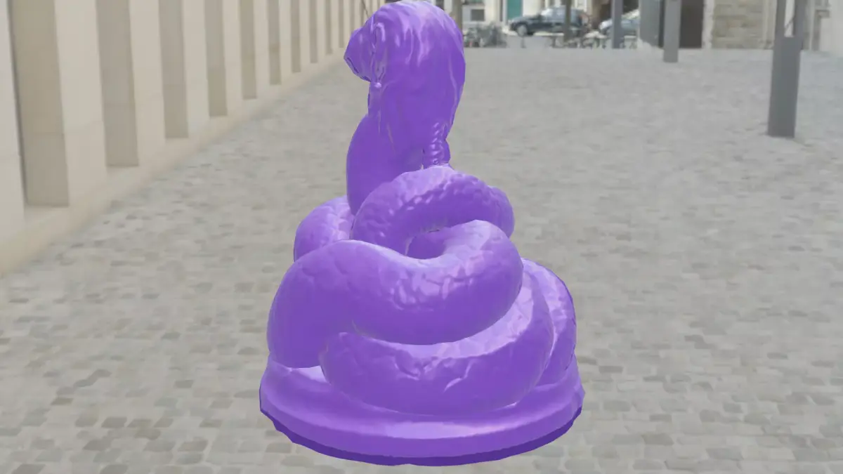 Plastic snake for decoration Low-poly 3D model