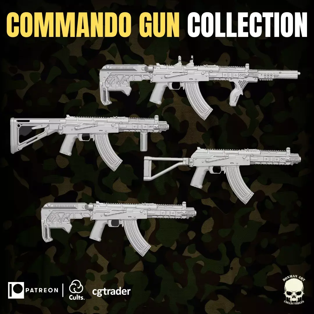 Commando Gun Collection for Action Figures 3D print model purchase