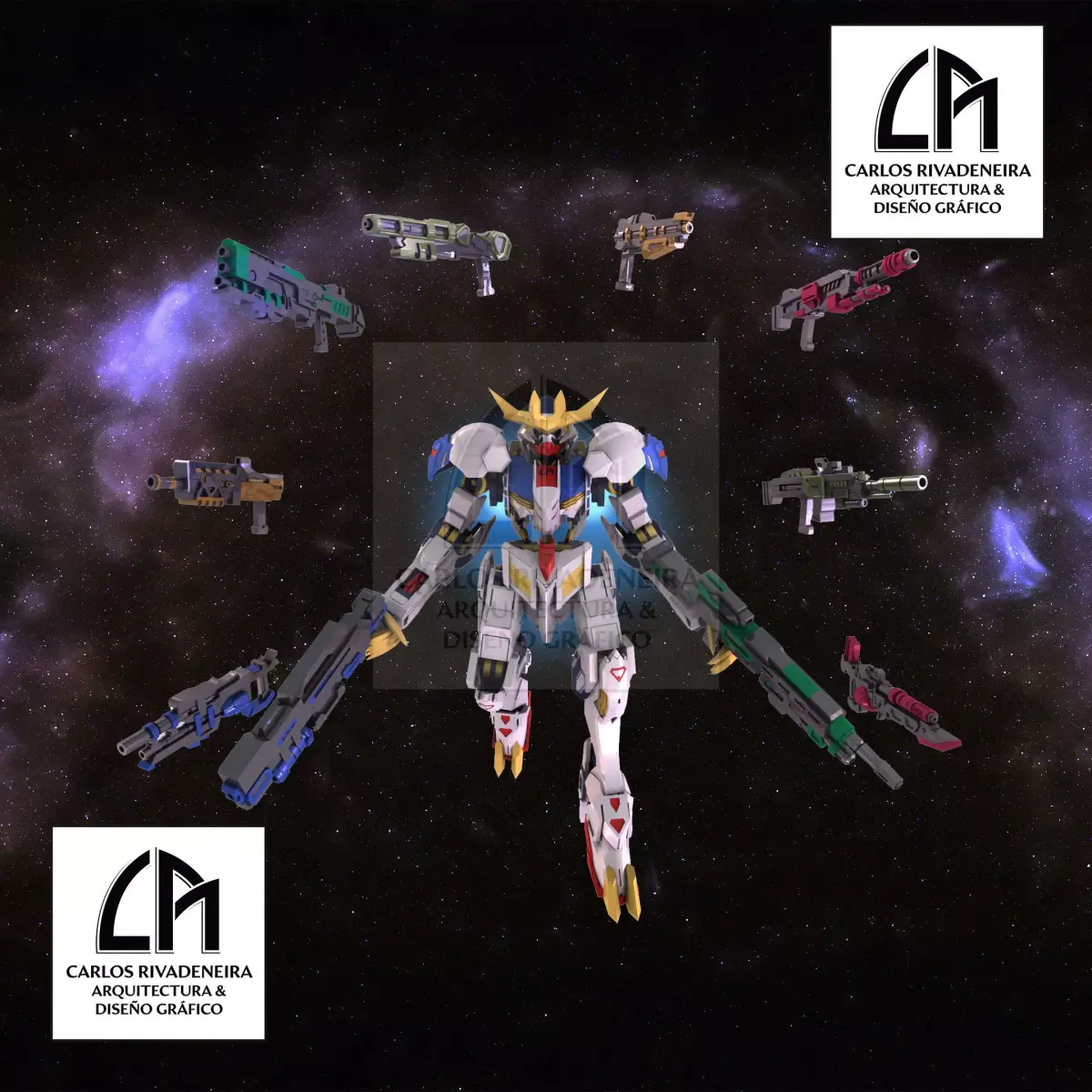 GUNDAM COMPLETE SET OF BLASTERS 3D print model purchase