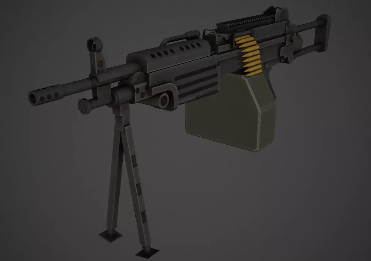 M249 Low Poly machine gun Low-poly 3D model
