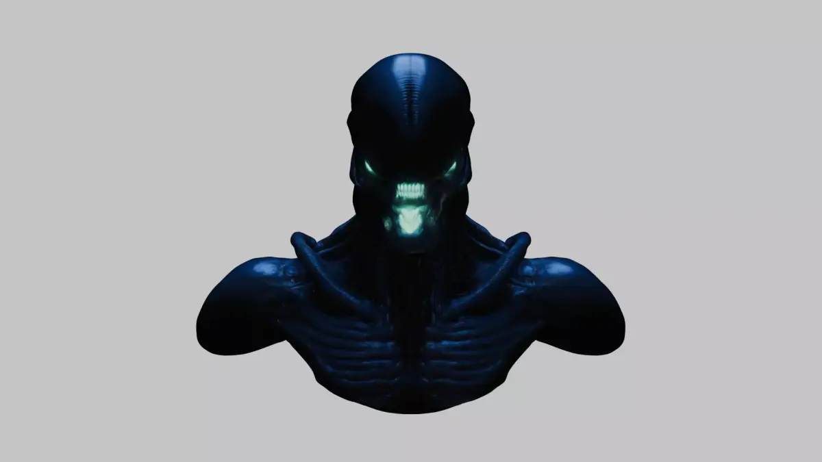 ALien Xenomorph Head Bust Low-poly 3D model purchase