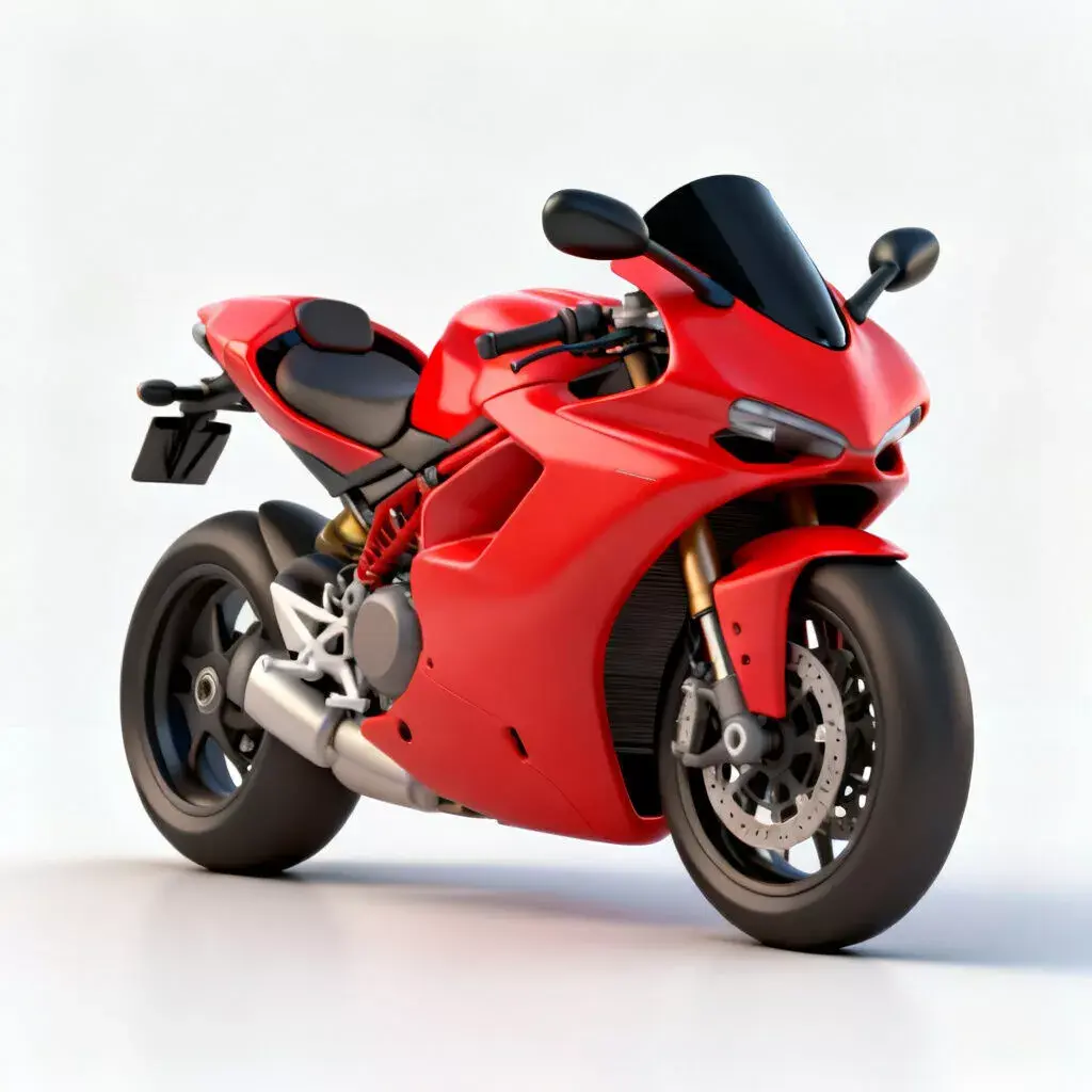 Modern Sport Bike Red Motorcycle 3d model Low-poly 3D model