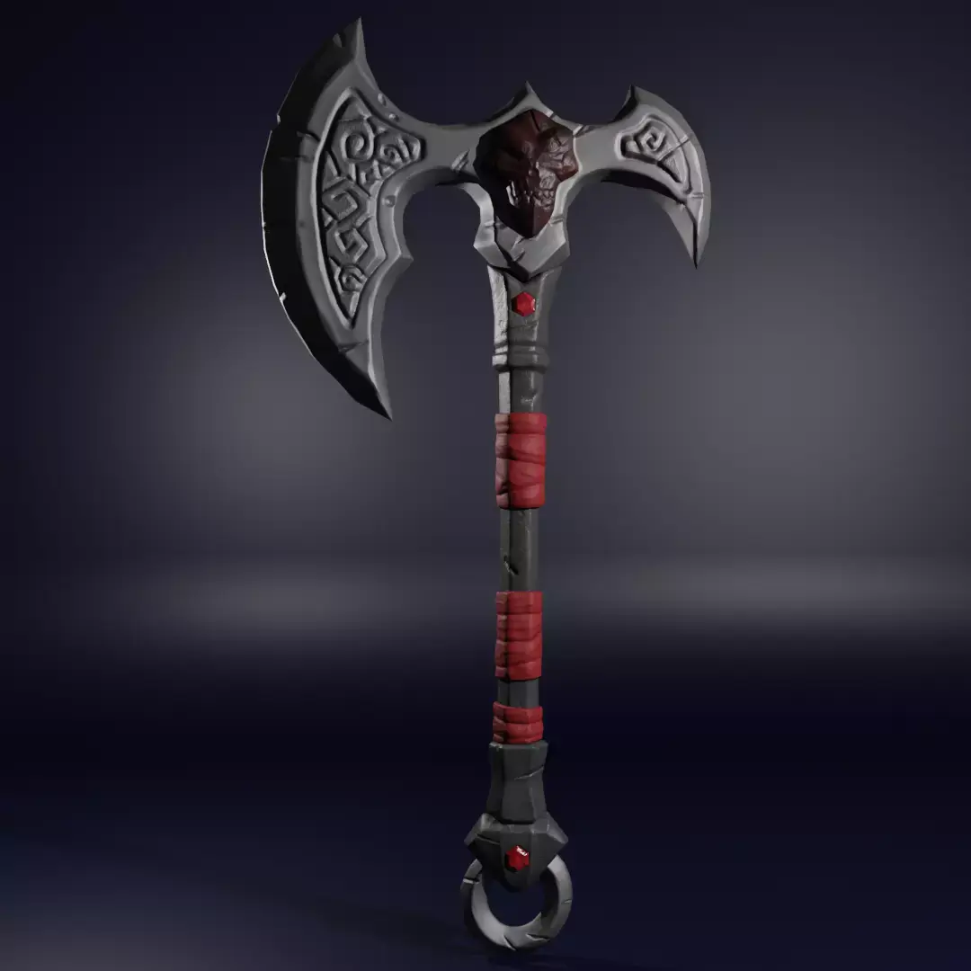 Stylized Fantasy Axe Low-poly 3D model order
