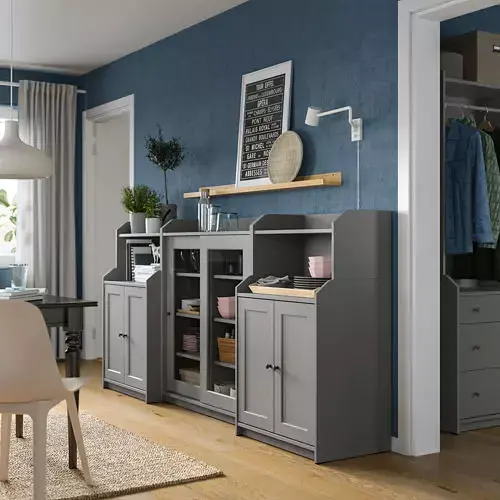 HAUGA storage combination 244x46x116 cm grey 357 EUR IKEA 3D model