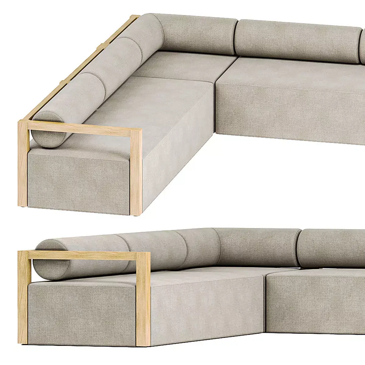 Laskin Outdoor 3Pc Sectional 3D model