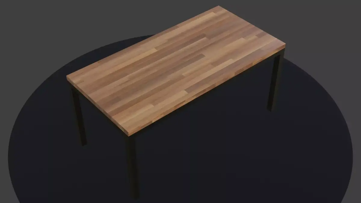 Woodentable 3d model wooden table on circle Free low-poly 3D model