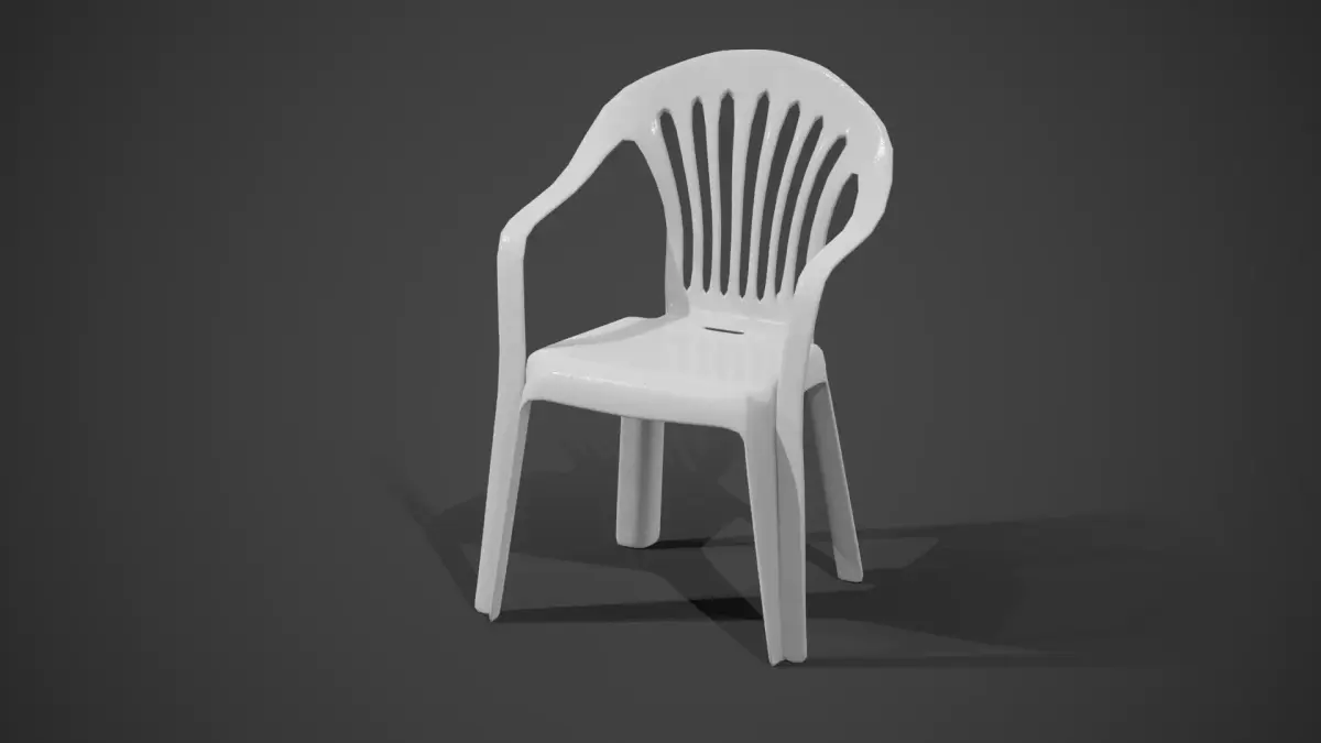 Realistic Plastic Chair 3D Model Low-poly 3D model
