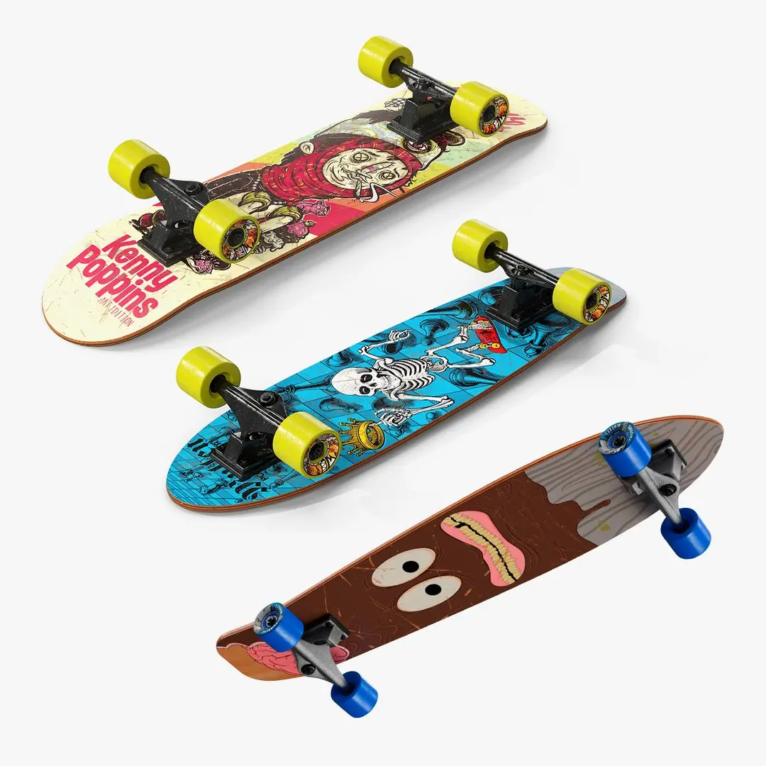 Cartoon Design Skateboards Collection 3D model