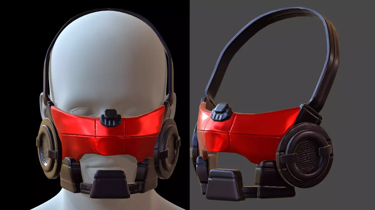 Gas mask helmet 3d model scifi Low-poly  Low-poly 3D model 542