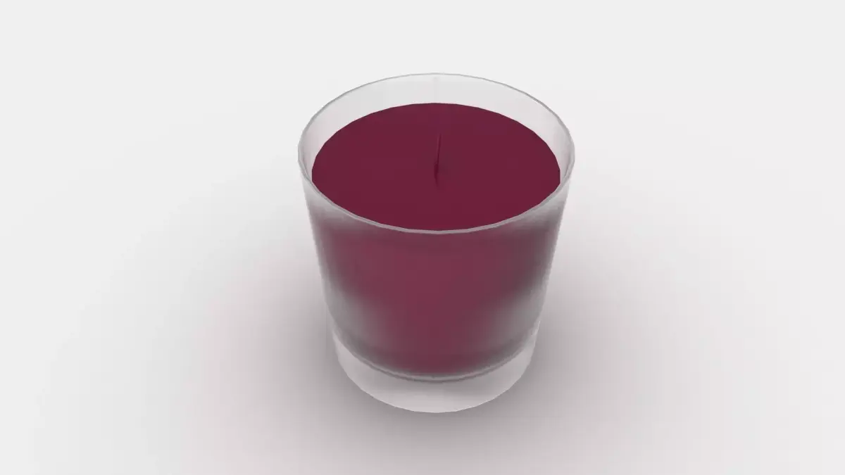 Candle on glass Free low-poly 3D model