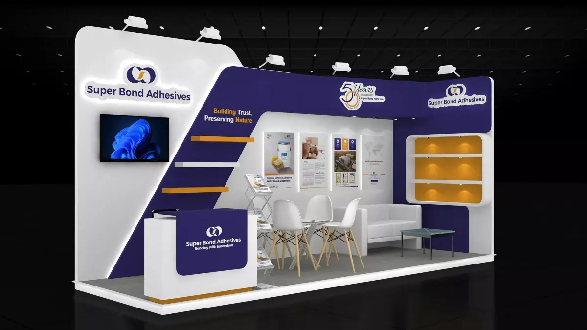 6mtr x 2mtr expo stall 2side open Exhibition Stand Free low-poly 3D model