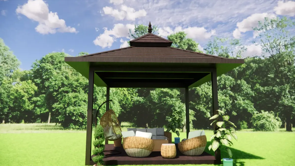 wooden pergola 3D model order
