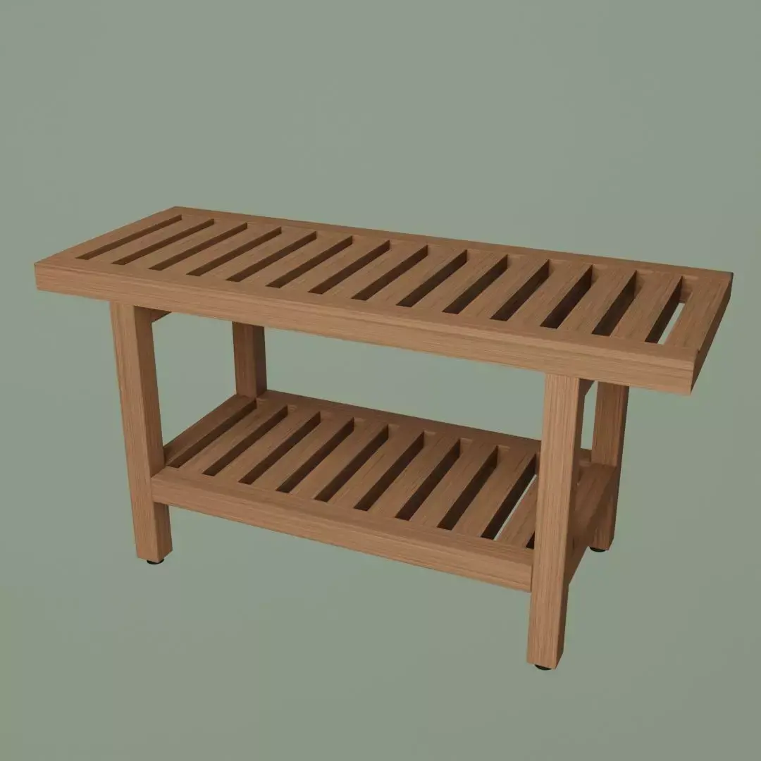 Teak Shower Bench Free 3D model
