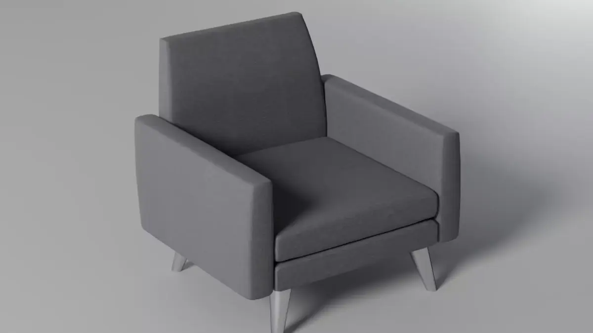 Grey Lounge Chair Free 3D model