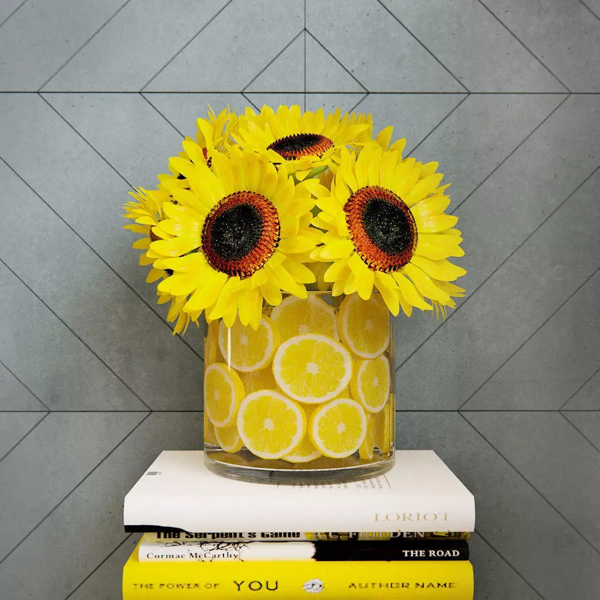 Sunflower sunflowers in glass vase Free 3D model