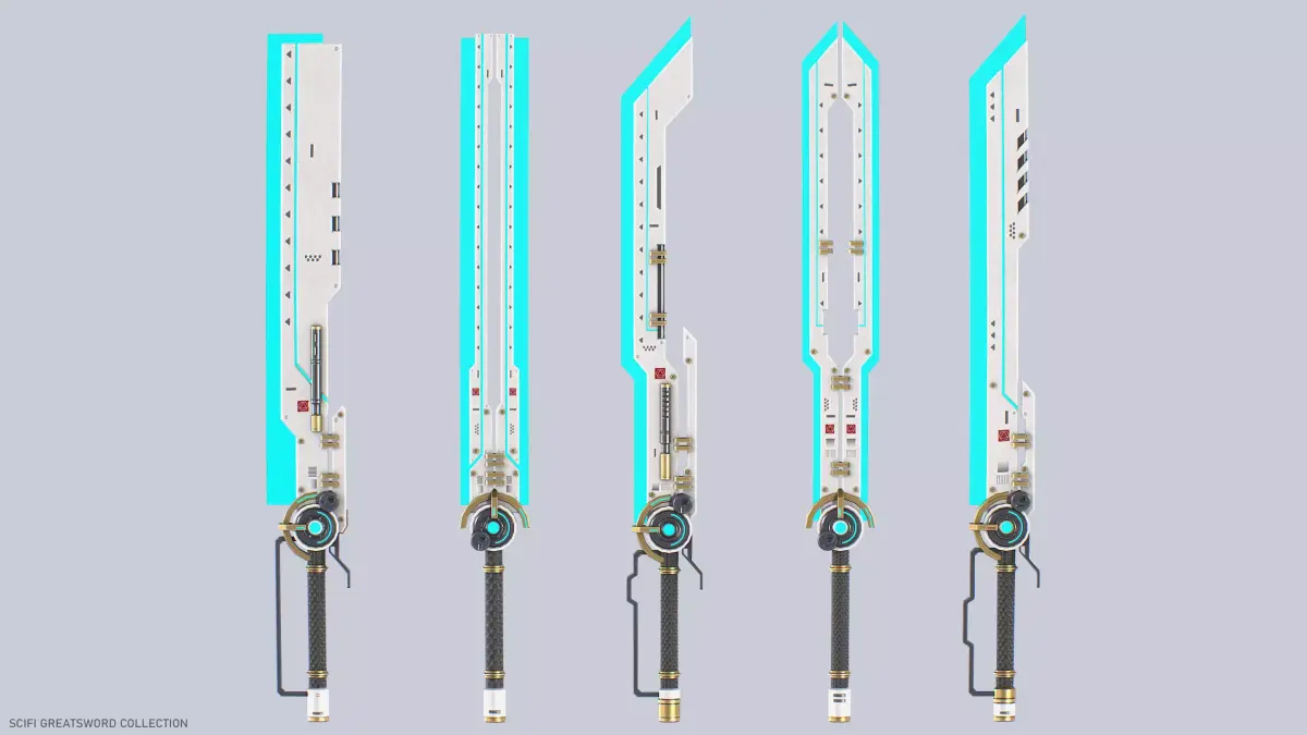 Scifi greatsword collection 3D Model Pack purchase