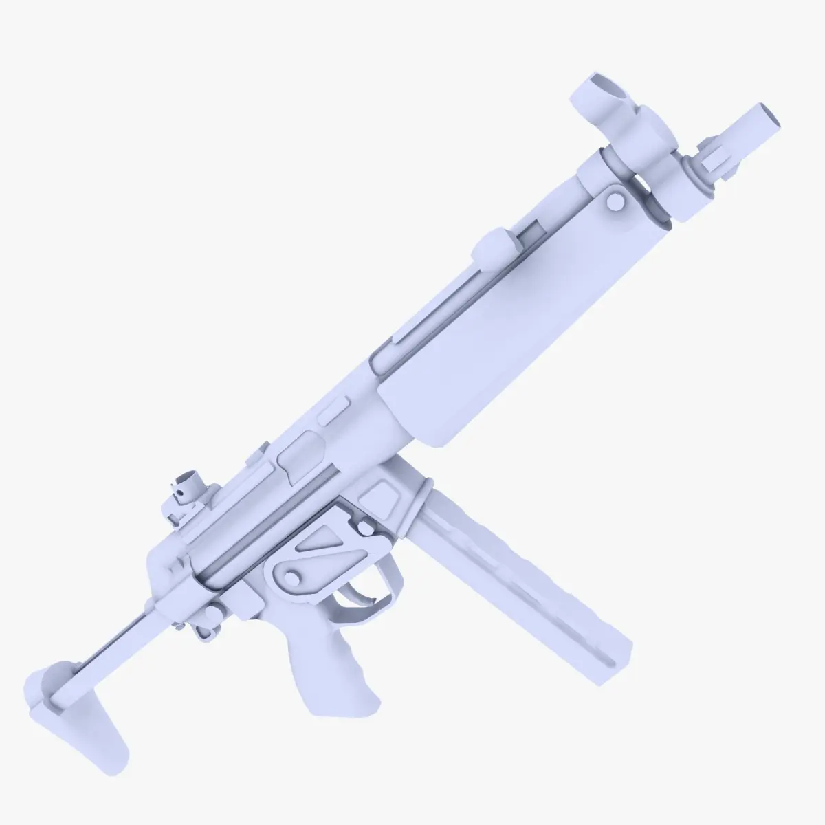MP5 Submachine Gun 2 Low-poly 3D model