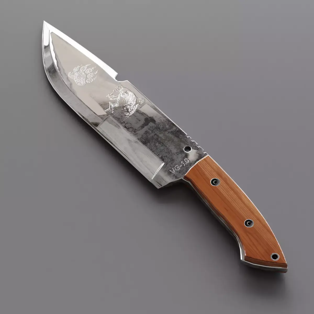 Combat hunter knife low poly Low-poly 3D model purchase