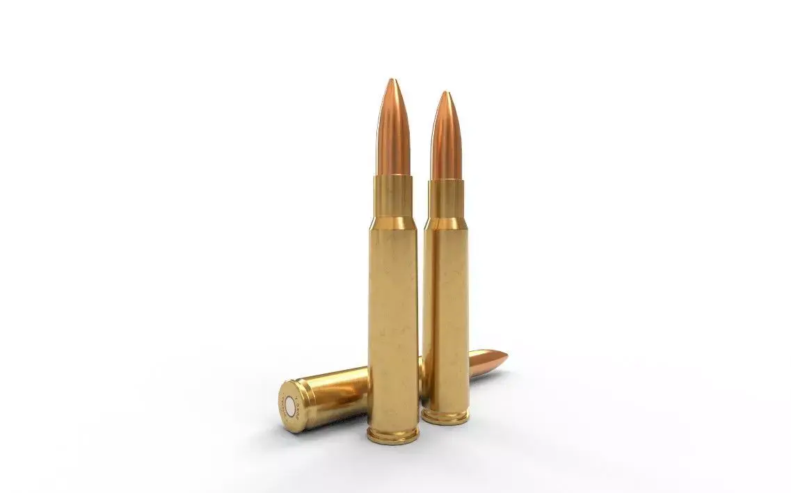 77x58mm Arisaka Ammo Low-poly 3D model