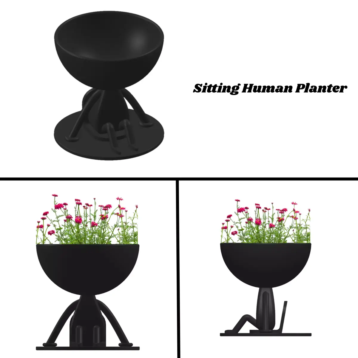 Sitting Human Planter 3D print model