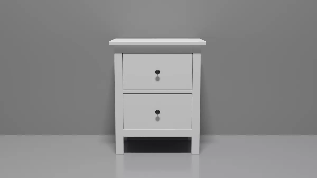 Hemnes Chest of 2 white drawers Free 3D model