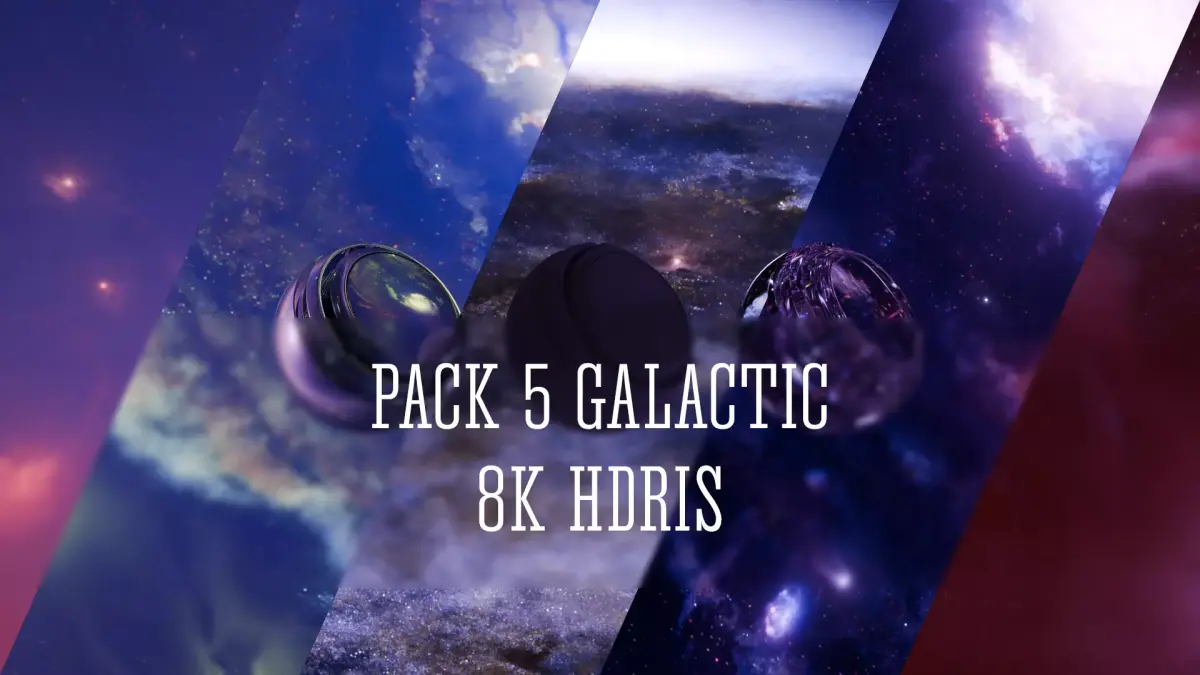 Pack 5 different Galactic HDRIs Low-poly 3D model