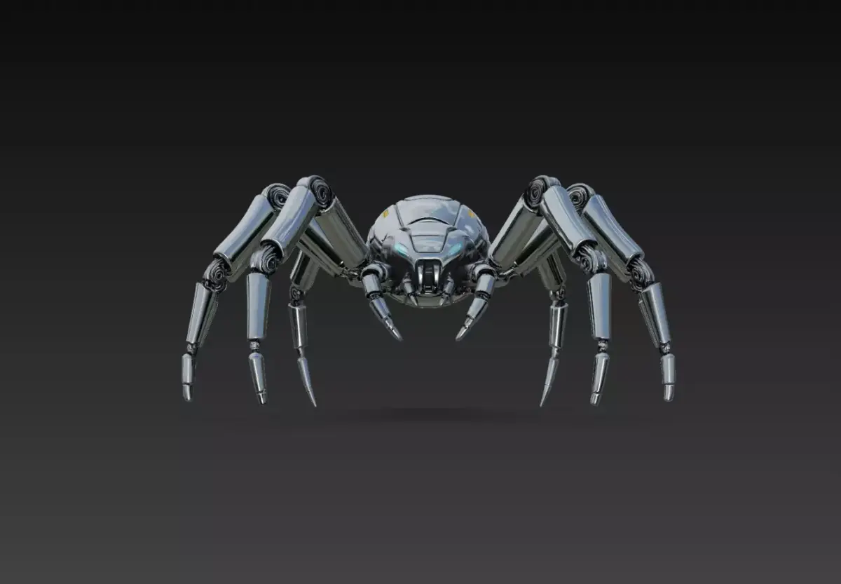Futuristic Spider Robot Mechanical Sci-Fi Creature 3D Model 3D print model