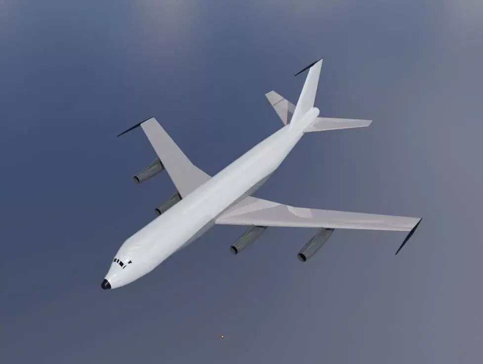 RC-135A Electronic Reconnaissance Jet - Custom 1950s Aircraft Low-poly 3D model