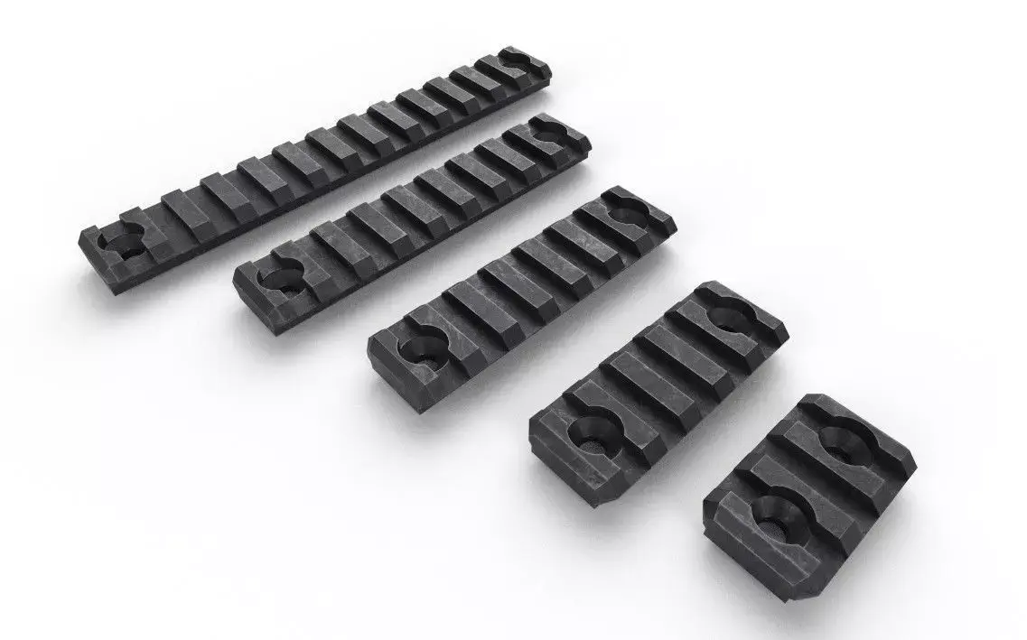 Gun Rail Set 02 Low-poly 3D model