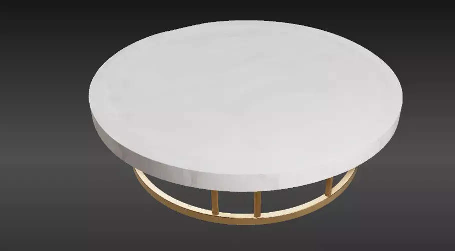 Marble Coffee Table 3D Model Modern Living Room Furniture Free low-poly 3D model