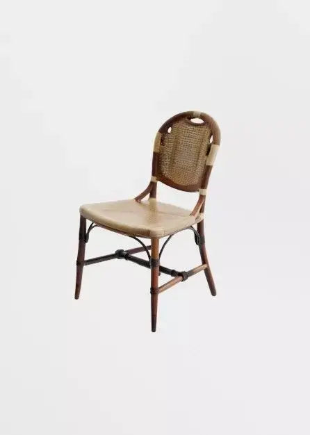 Rattan Style Wooden and Weaved Chair Lounge Coastal Boho Free low-poly 3D model