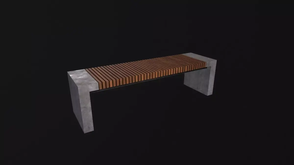 Modern Outdoor Bench 3D Model Low-poly 3D model buy