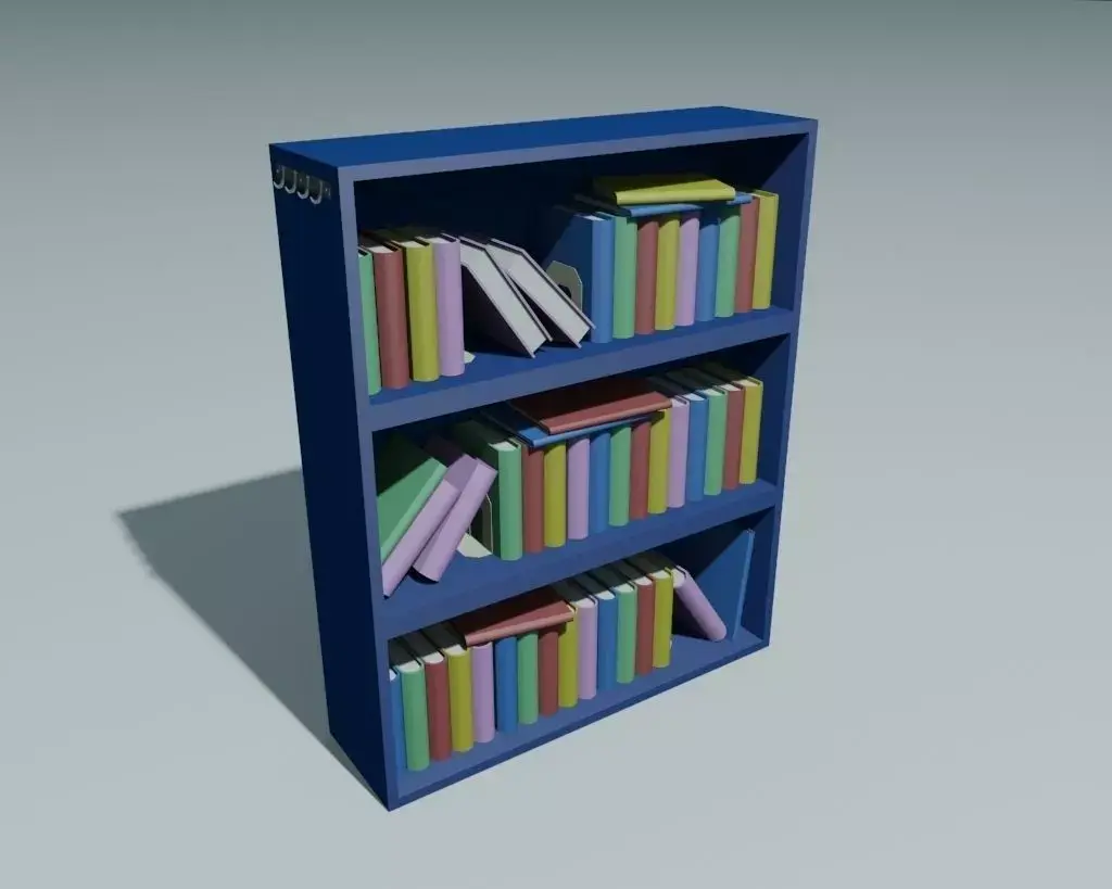 casebook bookcase Free low-poly 3D model
