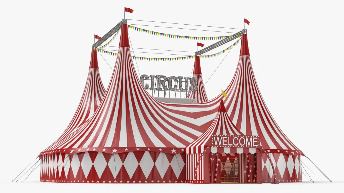 Interior And Exterior Circus Tent 03 3D model
