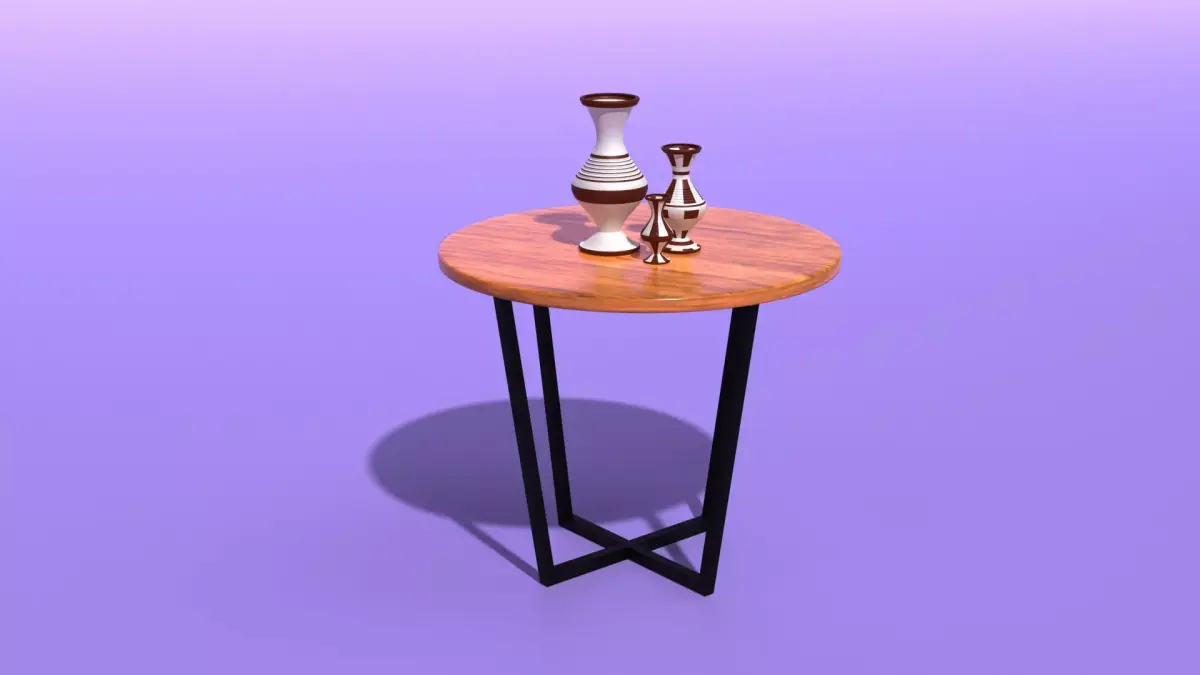 Modern table for kitchen or cafe Low-poly 3D model