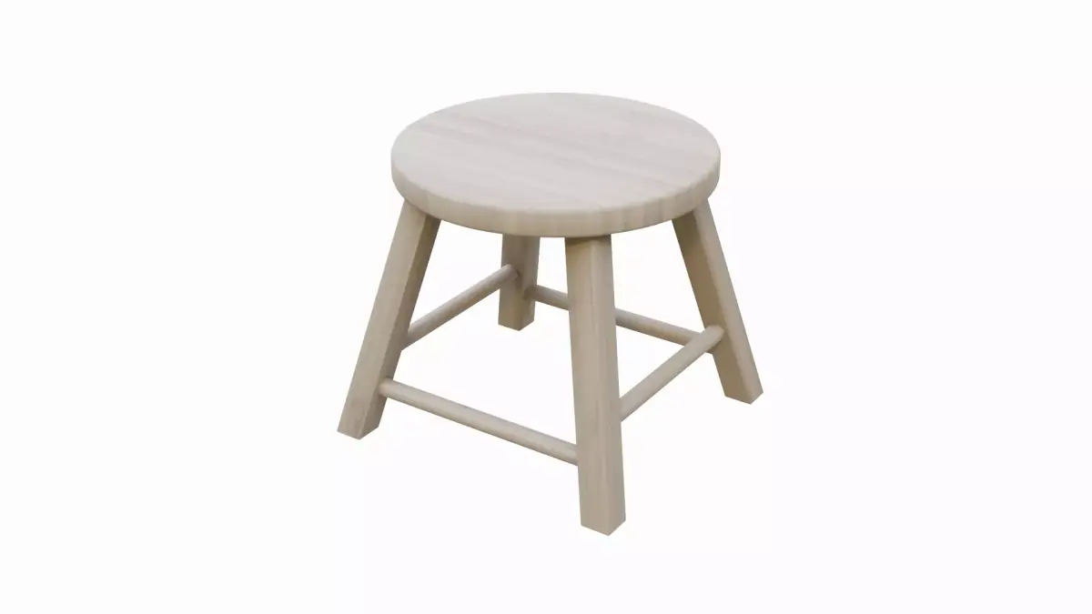 Wooden Stool Free low-poly 3D model purchase