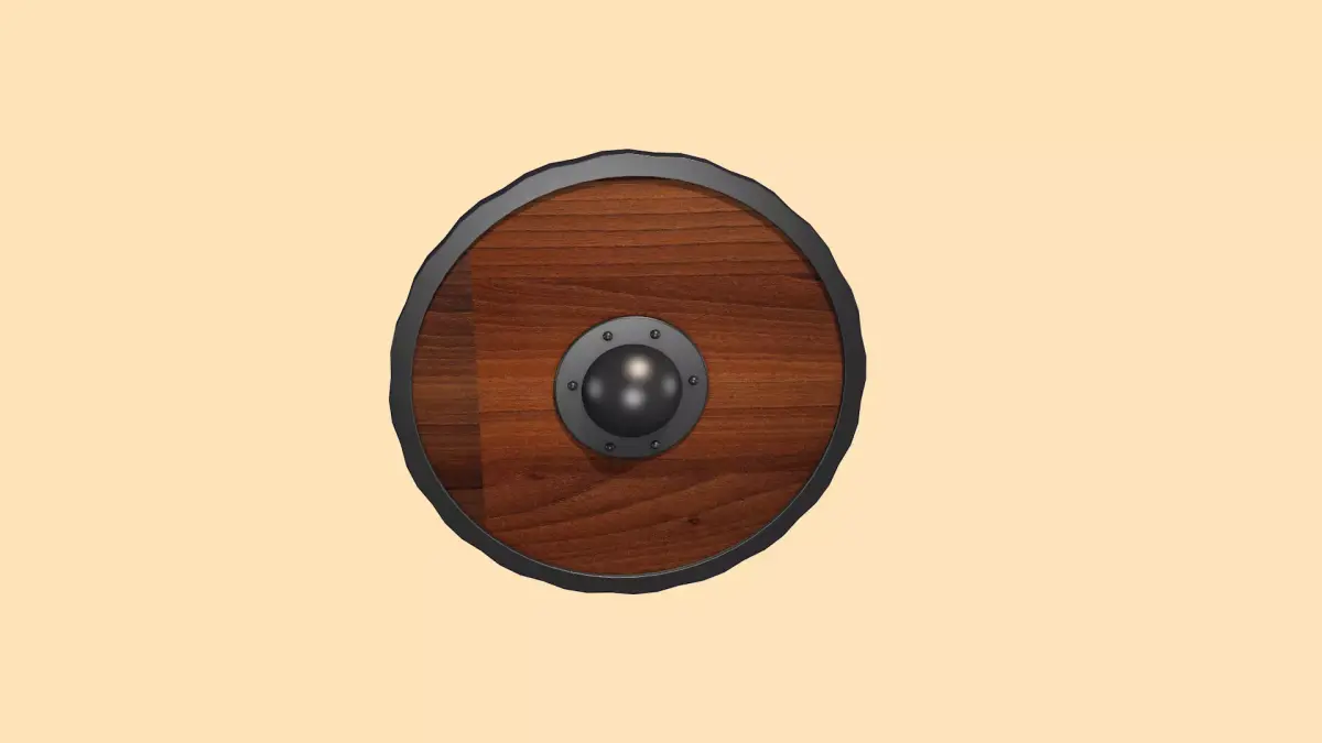 Vintage Wooden Shield 3D model
