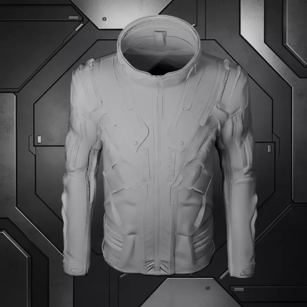 Vanguard X Stealth Tactical Jacket  Futuristic Sci Fi Armor Suit Low-poly 3D model