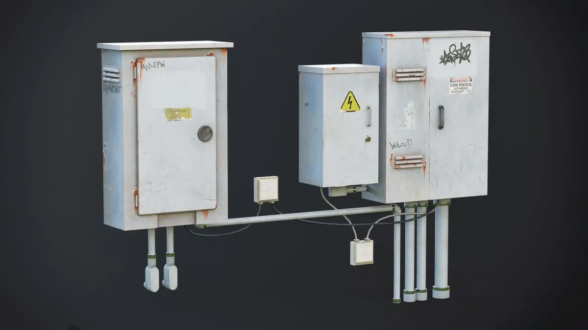 Electrical Box 05 GameReady LODs 3D model
