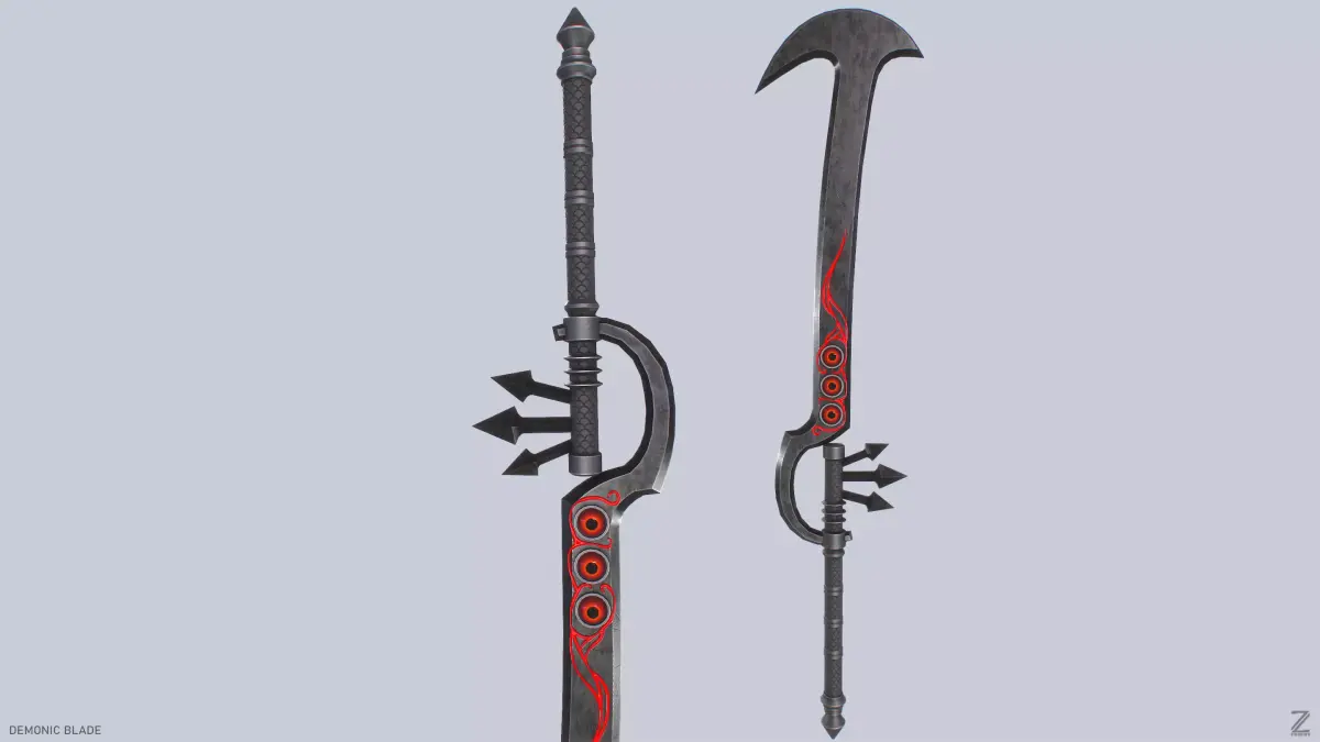 Demonic blade Low-poly 3D model order